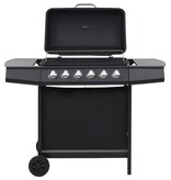 VidaXL Gasbarbecue met 6 kookzones staal zwart
