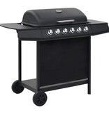 VidaXL Gasbarbecue met 6 kookzones staal zwart