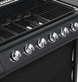 VidaXL Gasbarbecue met 6 kookzones staal zwart