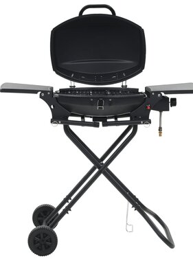 VidaXL Gasbarbecue met kookzone draagbaar zwart