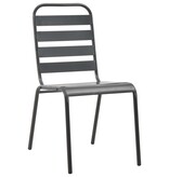 VidaXL Tuinstoelen stapelbaar 2 st staal grijs