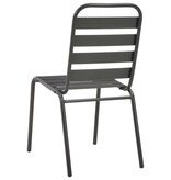VidaXL Tuinstoelen stapelbaar 2 st staal grijs