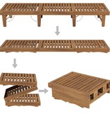 VidaXL Ligbed inklapbaar massief acaciahout