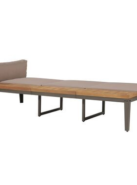 VidaXL Ligbed met kussens massief acaciahout bruin