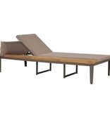 VidaXL Ligbed met kussens massief acaciahout bruin