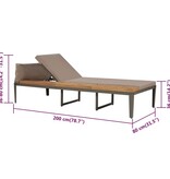 VidaXL Ligbed met kussens massief acaciahout bruin