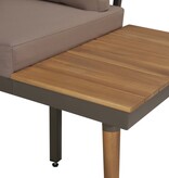 VidaXL 4-delige Loungeset met kussens massief acaciahout bruin