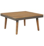 VidaXL 4-delige Loungeset met kussens massief acaciahout bruin