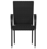 VidaXL Tuinstoelen stapelbaar 2 st poly rattan zwart