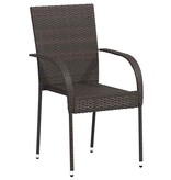 VidaXL Tuinstoelen stapelbaar 2 st poly rattan bruin