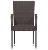 VidaXL Tuinstoelen stapelbaar 2 st poly rattan bruin