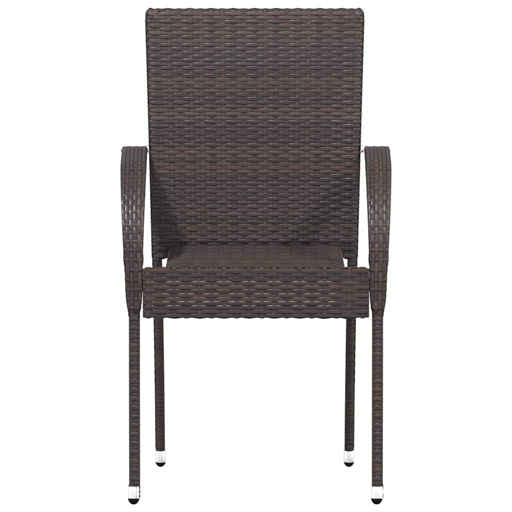 VidaXL Tuinstoelen stapelbaar 2 st poly rattan bruin