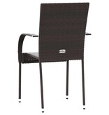 VidaXL Tuinstoelen stapelbaar 2 st poly rattan bruin