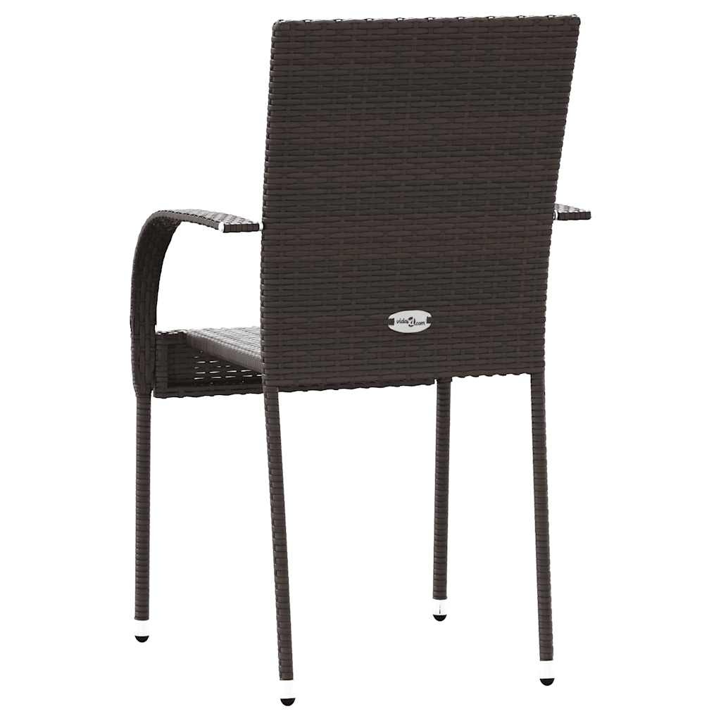 VidaXL Tuinstoelen stapelbaar 2 st poly rattan bruin