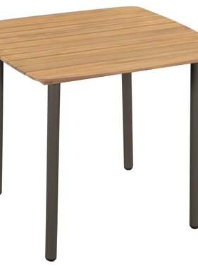 VidaXL Tuintafel 80x80x72 cm massief acaciahout en staal