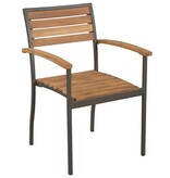 VidaXL 5-delige Tuinset massief acaciahout en staal