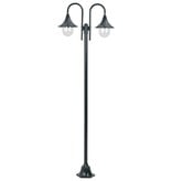 VidaXL Paalverlichting tuin E27 220 cm aluminium donkergroen 2-delig