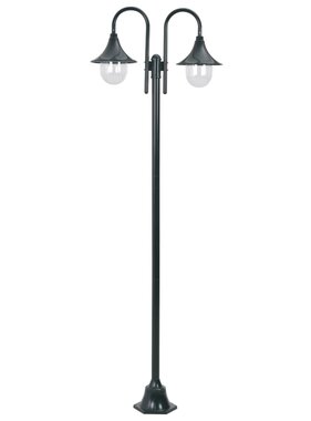 VidaXL Paalverlichting tuin E27 220 cm aluminium donkergroen 2-delig