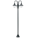 VidaXL Paalverlichting tuin E27 220 cm aluminium donkergroen 3-delig