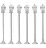 VidaXL Paalverlichting voor tuin E27 110 cm aluminium wit 6 st