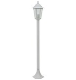 VidaXL Paalverlichting voor tuin E27 110 cm aluminium wit 6 st