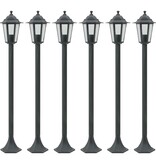 VidaXL Paalverlichting voor tuin E27 110 cm aluminium donkergroen 6 st