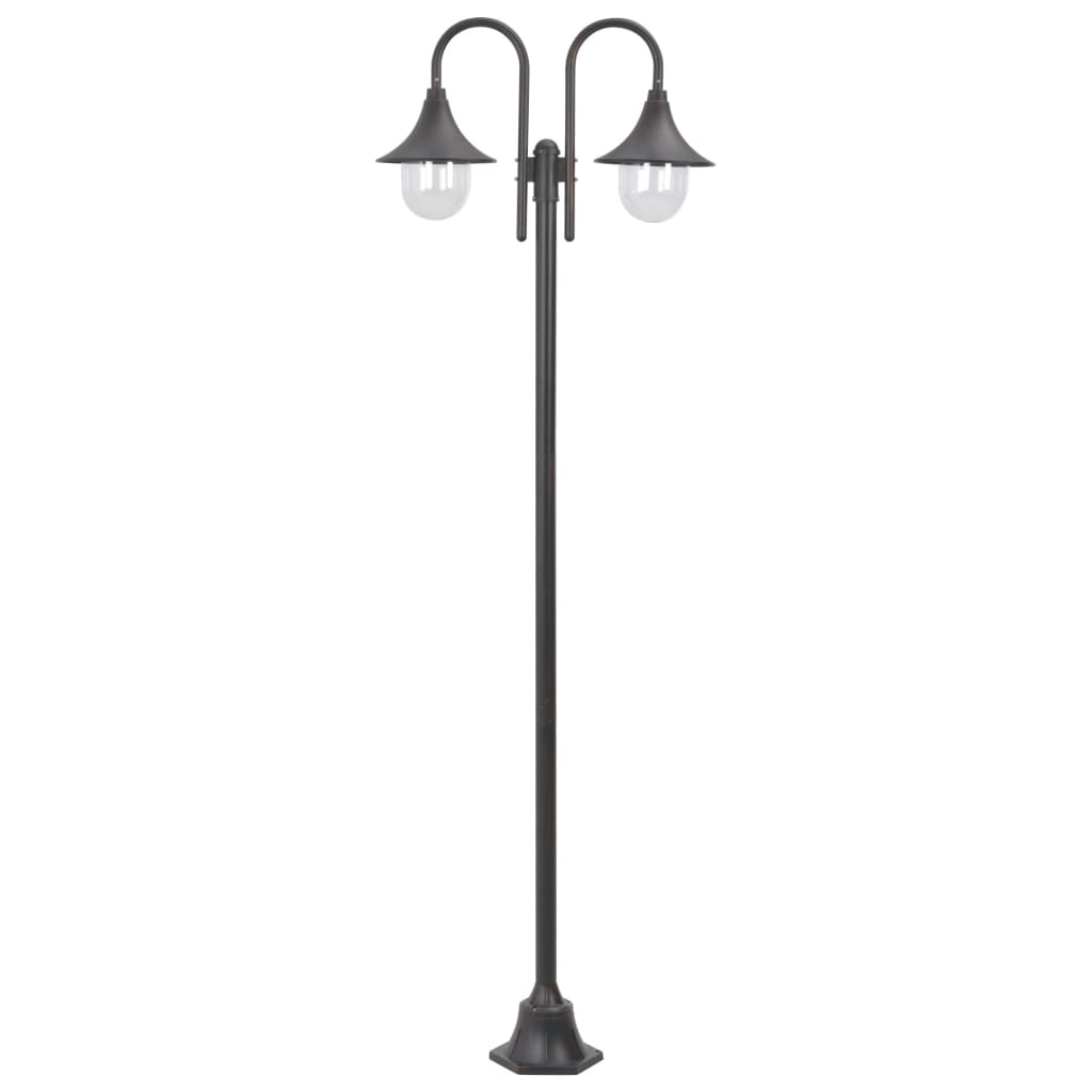 VidaXL Paalverlichting tuin E27 220 cm aluminium brons 2-delig