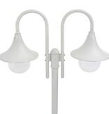 VidaXL Paalverlichting tuin E27 220 cm aluminium wit 2-delig
