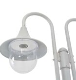 VidaXL Paalverlichting tuin E27 220 cm aluminium wit 2-delig