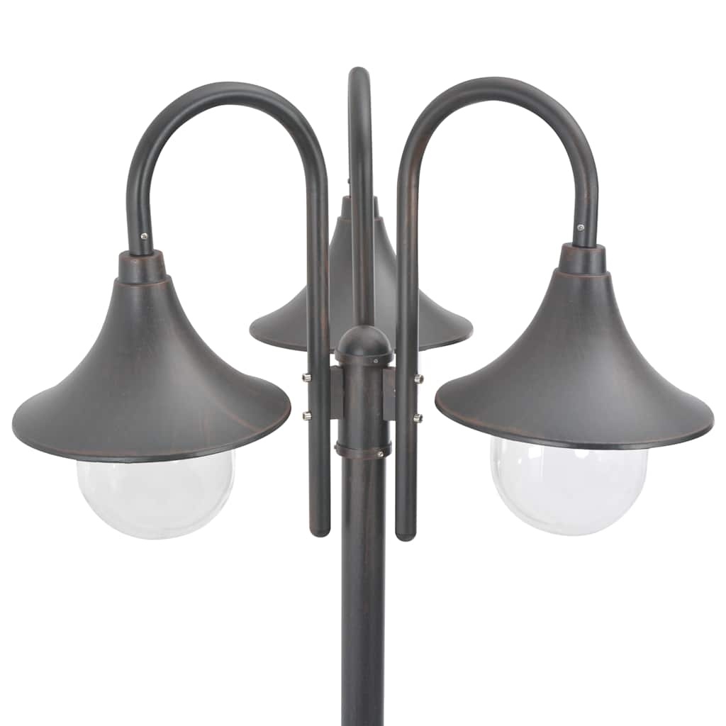 VidaXL Paalverlichting tuin E27 220 cm aluminium brons 3-delig