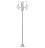 VidaXL Paalverlichting tuin E27 220 cm aluminium wit 3-delig