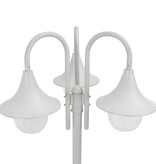 VidaXL Paalverlichting tuin E27 220 cm aluminium wit 3-delig