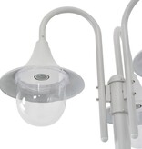 VidaXL Paalverlichting tuin E27 220 cm aluminium wit 3-delig