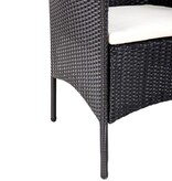 VidaXL 4-delige Loungeset met kussens poly rattan zwart