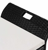 VidaXL Opbergbankje met kussen 138 cm poly rattan zwart