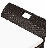 VidaXL Opbergbankje met kussen 138 cm poly rattan bruin