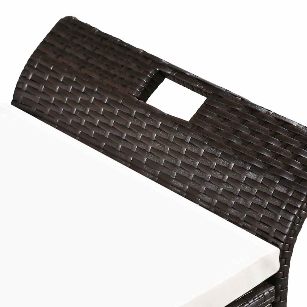 VidaXL Opbergbankje met kussen 138 cm poly rattan bruin