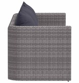 VidaXL 3-delige Loungeset met kussens poly rattan grijs