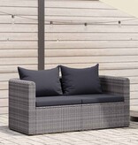 VidaXL Tuinhoekbanken 2 st poly rattan grijs