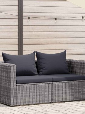 VidaXL Tuinhoekbanken 2 st poly rattan grijs