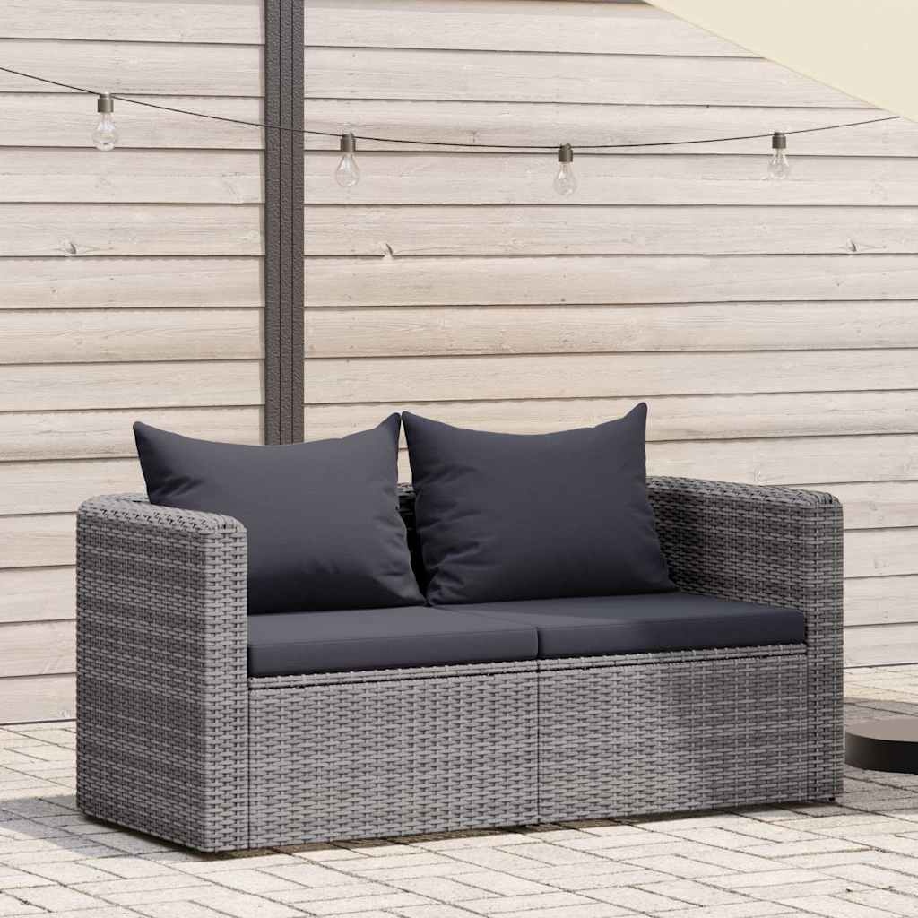 VidaXL Tuinhoekbanken 2 st poly rattan grijs