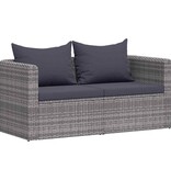 VidaXL Tuinhoekbanken 2 st poly rattan grijs