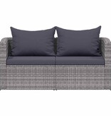 VidaXL Tuinhoekbanken 2 st poly rattan grijs