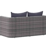 VidaXL Tuinhoekbanken 2 st poly rattan grijs