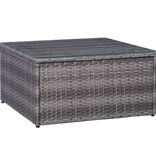VidaXL 5-delige Loungeset met kussens poly rattan grijs