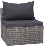 VidaXL 7-delige Loungeset met kussens poly rattan grijs