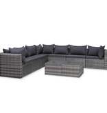 VidaXL 8-delige Loungeset met kussens poly rattan grijs