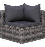 VidaXL 8-delige Loungeset met kussens poly rattan grijs
