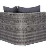 VidaXL 8-delige Loungeset met kussens poly rattan grijs