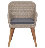 VidaXL Tuinstoelen 2 st met kussens poly rattan bruin